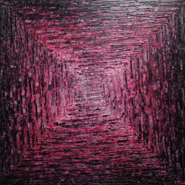 Malerei mit dem Titel "Dégradé carré rose." von Jonathan Pradillon, Original-Kunstwerk, Acryl Auf Keilrahmen aus Holz montie…