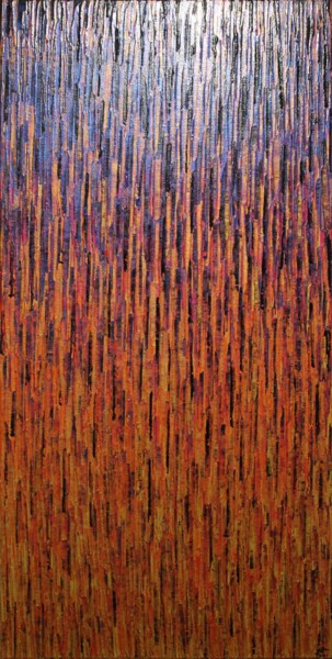 Malarstwo zatytułowany „Matrice or orange r…” autorstwa Jonathan Pradillon, Oryginalna praca, Akryl Zamontowany na Drewniana…