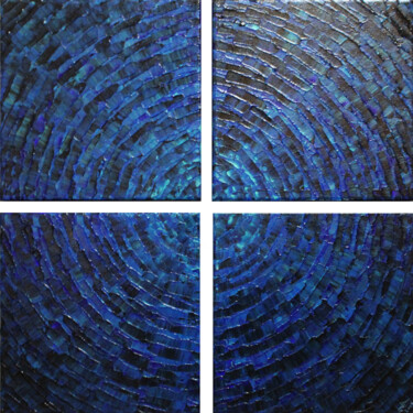 Картина под названием "Éclat bleu foncé fr…" - Jonathan Pradillon, Подлинное произведение искусства, Акрил Установлен на Дер…