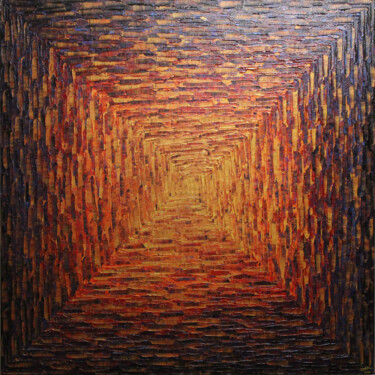 Картина под названием "Grand dégradé carré…" - Jonathan Pradillon, Подлинное произведение искусства, Акрил Установлен на Дер…