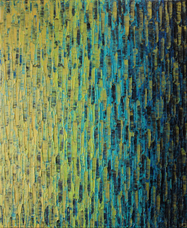 Pintura titulada "Fondu couleur or ve…" por Jonathan Pradillon, Obra de arte original, Acrílico Montado en Bastidor de camil…