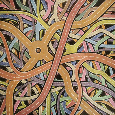 Malerei mit dem Titel "Autoroute" von Jonathan Pradillon, Original-Kunstwerk, Acryl