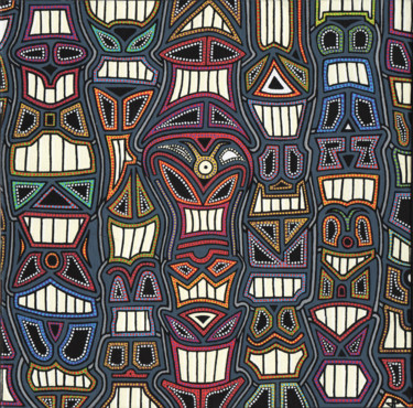 Картина под названием "Totem" - Jonathan Pradillon, Подлинное произведение искусства, Акрил Установлен на картон