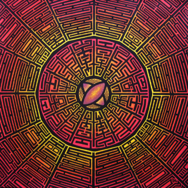 Painting titled "Centrifuge" by Jonathan Pradillon, Original Artwork, Acrylic Mounted on Cardboard