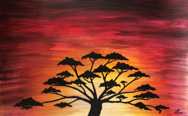 Painting titled "Soleil d'Afrique" by Jonathan Pradillon, Original Artwork, Acrylic