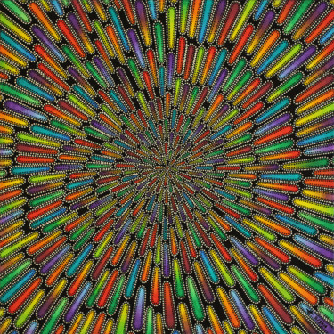 Peinture intitulée "Particule mixte" par Jonathan Pradillon, Œuvre d'art originale, Acrylique