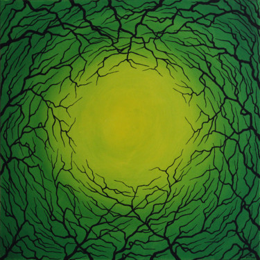 Peinture intitulée "Focalisation verte" par Jonathan Pradillon, Œuvre d'art originale, Acrylique