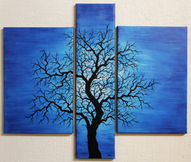Painting titled "Silhouette d’arbre…" by Jonathan Pradillon, Original Artwork, Acrylic