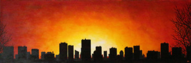 Pintura intitulada "Horizon urbain" por Jonathan Pradillon, Obras de arte originais