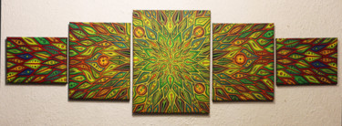 제목이 "Diffusion colorée"인 미술작품 Jonathan Pradillon로, 원작, 아크릴 나무 들것 프레임에 장착됨