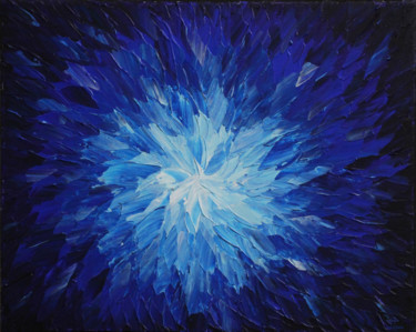 Painting titled "Luminosité bleue" by Jonathan Pradillon, Original Artwork, Acrylic