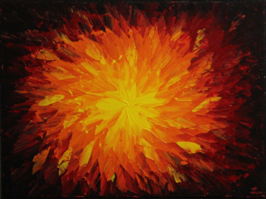 Painting titled "Luminosite flamboya…" by Jonathan Pradillon, Original Artwork, Acrylic