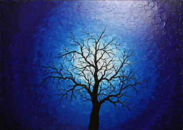 Painting titled "Silhouette d'arbre…" by Jonathan Pradillon, Original Artwork, Acrylic