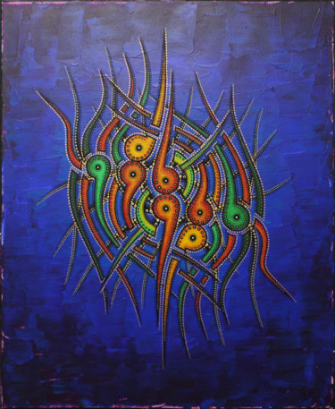 Painting titled "Inverse" by Jonathan Pradillon, Original Artwork, Acrylic Mounted on Wood Stretcher frame