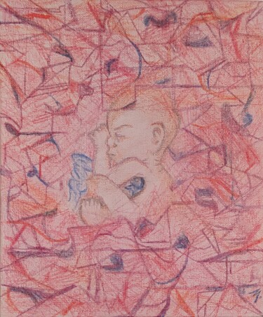 Tekening getiteld ""ETERNAL BIRTH"" door Jonathan Singer, Origineel Kunstwerk, Potlood
