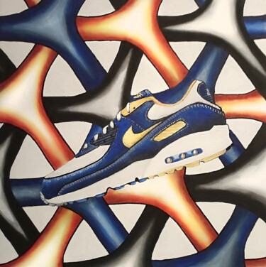 Painting titled "basket air max 90" by Jonathan Soukhavanh, Original Artwork, Acrylic Mounted on Wood Stretcher frame