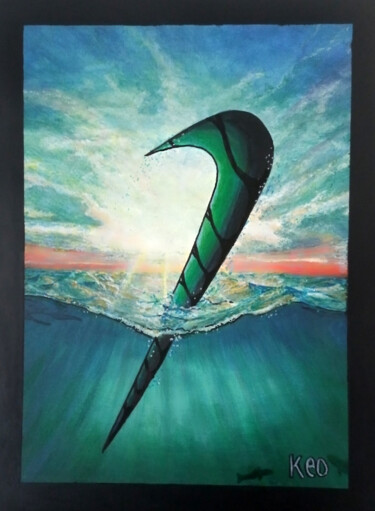Schilderij getiteld "Nike Ocean" door Jonathan Soukhavanh, Origineel Kunstwerk, Acryl Gemonteerd op Karton