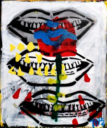 Картина под названием "THORNY ROSE PARADIGM" - Jonathan Wain, Подлинное произведение искусства, Рисунок распылителем краски…