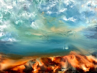 Schilderij getiteld "Spiritual Heavens" door Jonesy, Origineel Kunstwerk, Olie