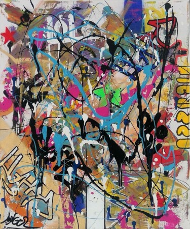 Pittura intitolato "L'explosion" da Jonger, Opera d'arte originale, Acrilico