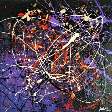 Peinture intitulée "Violette" par Jonger, Œuvre d'art originale, Acrylique