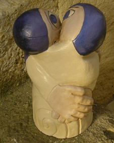 Sculpture intitulée "Baiser" par Jongleurs De Terre, Œuvre d'art originale, Céramique