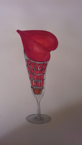 Painting titled "A glass of red." by Jonni Ekdahl, Original Artwork