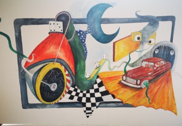 Out of the frame Painting titled "Out of the frame" by Jonni Ekdahl, Original Artwork, Gouache