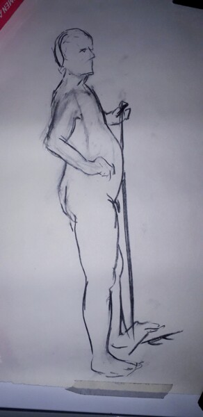 Drawing titled "Life drawing 8" by Jon Phillipson Brown, Original Artwork, Charcoal