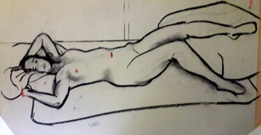 Drawing titled "Life drawing 13" by Jon Phillipson Brown, Original Artwork, Charcoal