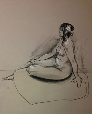 Life drawing 18 Drawing titled "Life drawing 18" by Jon Phillipson Brown, Original Artwork, Charcoal
