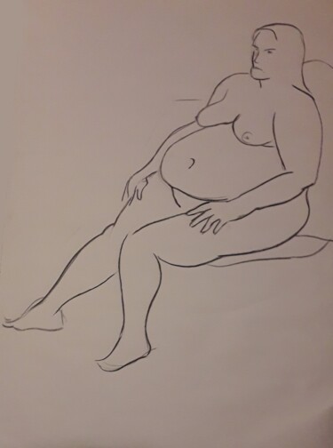 Drawing titled "Life drawing 26" by Jon Phillipson Brown, Original Artwork, Charcoal