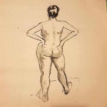 Drawing titled "Life Drawing 30" by Jon Phillipson Brown, Original Artwork, Charcoal