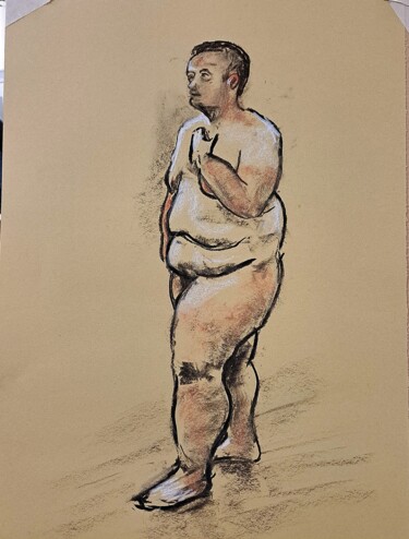 Drawing titled "Life Drawing 51" by Jon Phillipson Brown, Original Artwork, Charcoal