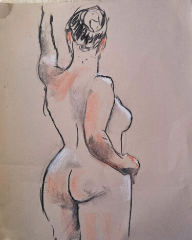 Drawing titled "Life Drawing 52" by Jon Phillipson Brown, Original Artwork, Charcoal