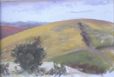 Peinture intitulée "The Downs near Brig…" par Jon Phillipson Brown, Œuvre d'art originale