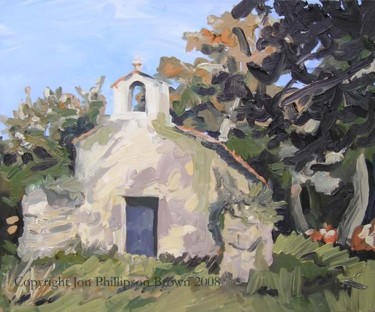 Painting titled "La Capilla en el Bo…" by Jon Phillipson Brown, Original Artwork, Oil