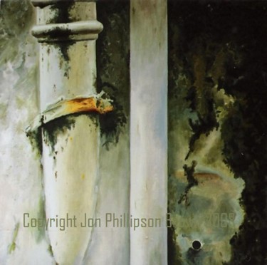 Painting titled "Drainpipes" by Jon Phillipson Brown, Original Artwork, Oil