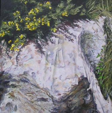 Painting titled "Gorse and Rocks" by Jon Phillipson Brown, Original Artwork, Other