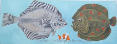 Peinture intitulée "Tres peces" par Jon Phillipson Brown, Œuvre d'art originale