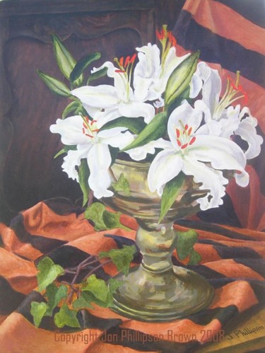 Malarstwo zatytułowany „Still life with lil…” autorstwa Jon Phillipson Brown, Oryginalna praca, Inny