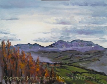Painting titled "Morning Landscape" by Jon Phillipson Brown, Original Artwork, Oil