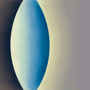 Digitale Kunst getiteld "Blue Moon" door Jon Woodhams, Origineel Kunstwerk, Digitaal Schilderwerk