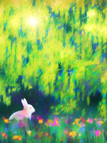 Digital Arts titled "Bunny beneath the W…" by Jon Woodhams, Original Artwork, Digital Painting