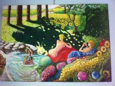 Pintura titulada ""El baño entre los…" por Joper, Obra de arte original, Oleo