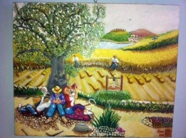Pintura intitulada "El olivo vigia de l…" por Joper, Obras de arte originais, Óleo
