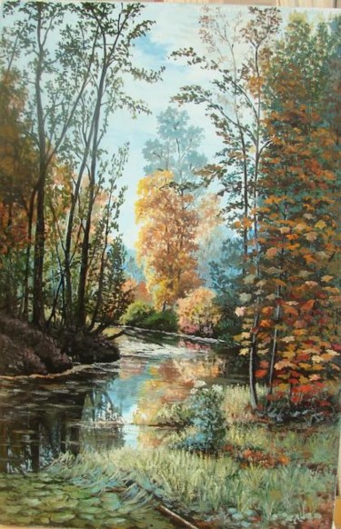Картина под названием "Изгиб реки" - Сергей Куропаткин, Подлинное произведение искусства