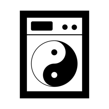 Arte digitale intitolato "washing machine 陰陽" da Jora Poshytilo, Opera d'arte originale, Lavoro digitale 2D