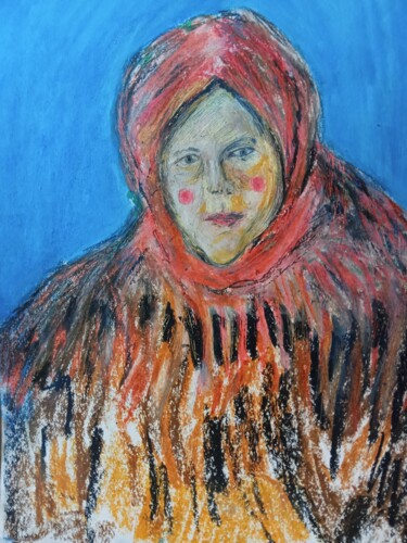 Peinture intitulée "Old woman" par Jora Poshytilo, Œuvre d'art originale, Huile