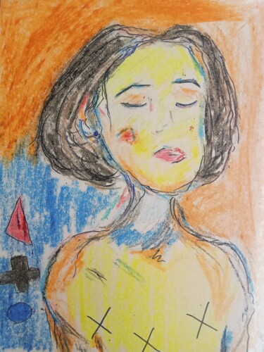 Drawing titled "Girl" by Jora Poshytilo, Original Artwork, Conté